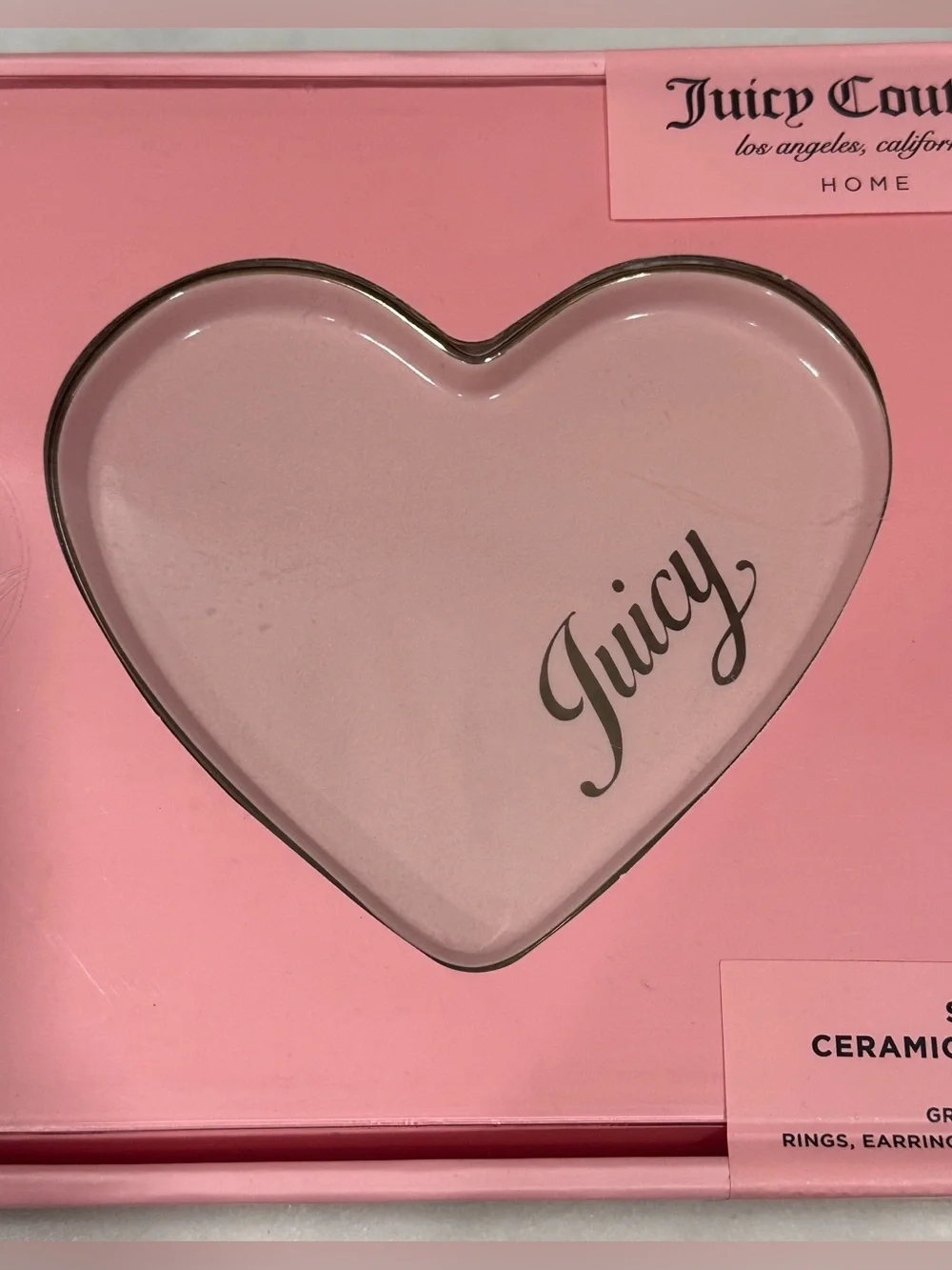 JUICY COUTURE CERAMIC TRINKET TRAYS 2 Piece set NIB SEALED